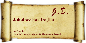 Jakubovics Dejte névjegykártya